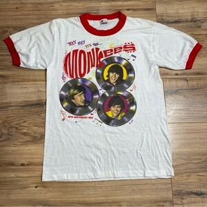 Men’s Vintage 1986 The Monkees 20th Anniversary Graphic Single Stitch Tshirt